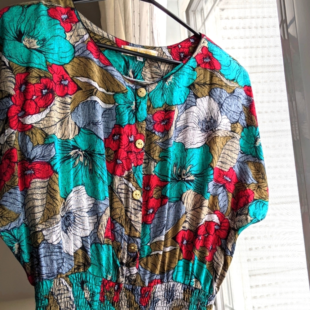 authentic vintage 80s Gianni Versace Floral Dress